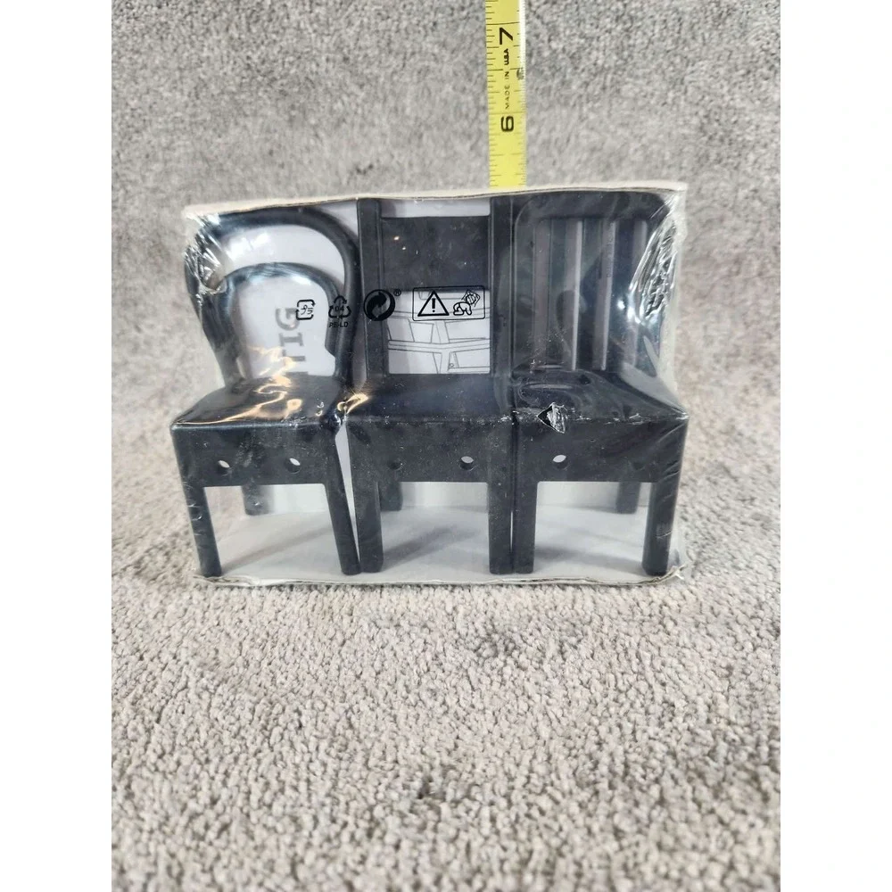 IKEA Fjantig Hook Set of 3 Chairs Black Wall Mounted Hangers